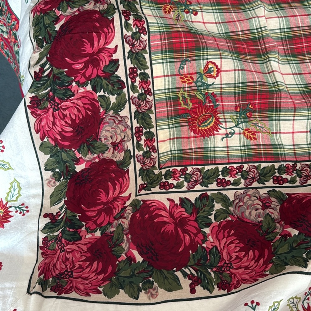 April Cornell Multi-Color Christmas Patchwork Cloth